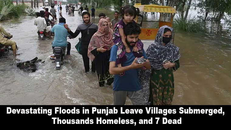 Devastating Floods in Punjab Leave Villages Submerged, Thousands Homeless, and 7 Dead