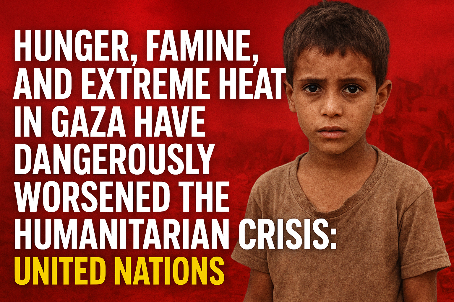 Hunger, Famine, and Extreme Heat in Gaza Have Dangerously Worsened the Humanitarian Crisis: United Nations